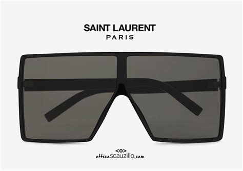 ysl sl 183 090 000 1761160|Saint Laurent SL 183 Betty 63mm Acetate Shield Sunglasses, Black.